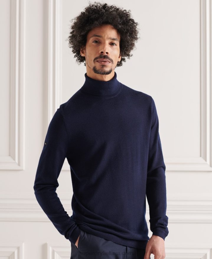 Superdry Merino Rollneck Jumper Navy Men