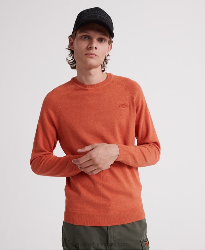 Superdry Orange Label Cotton Crew jumper Orange Men