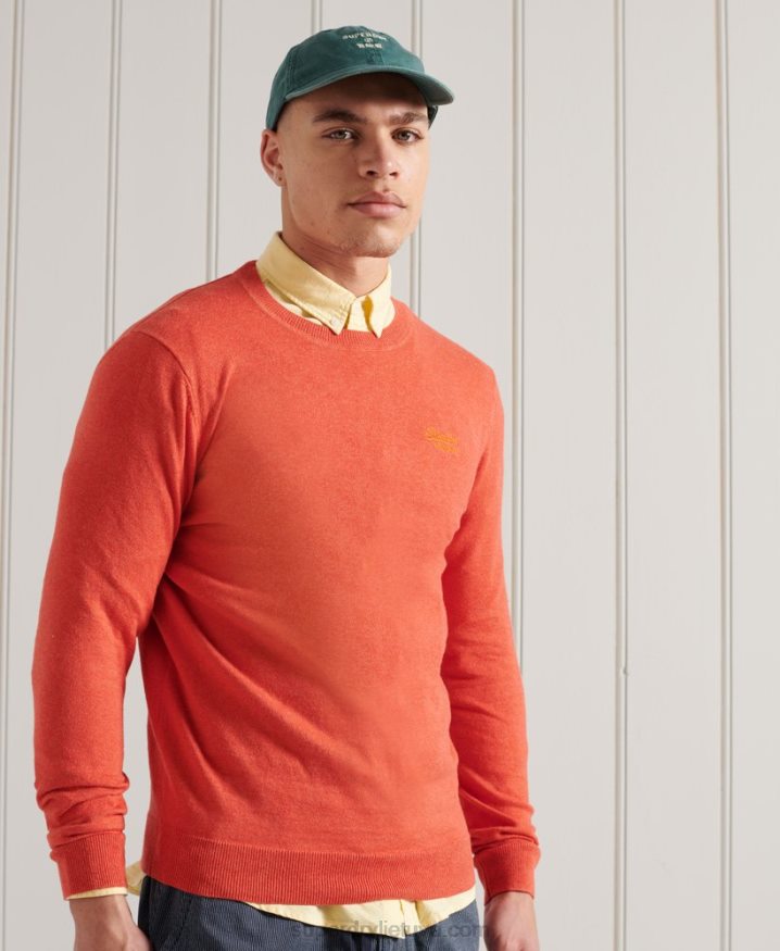 Superdry Orange Label Crew Jumper Orange Men