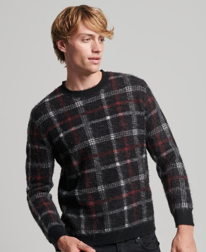 Superdry Pattern Crew Jumper Black Men