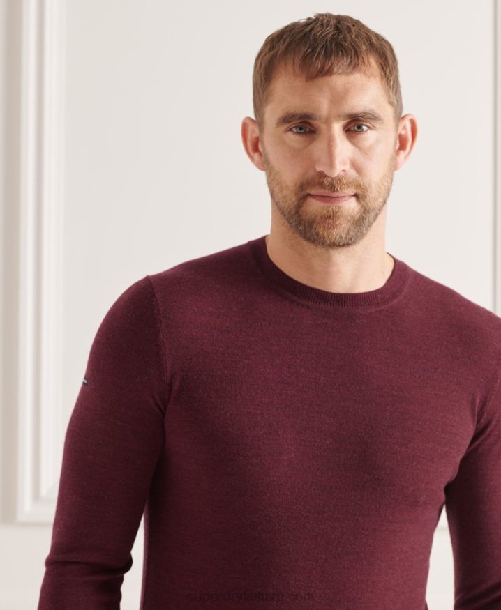 Superdry Studios Merino Crew Jumper Red Men