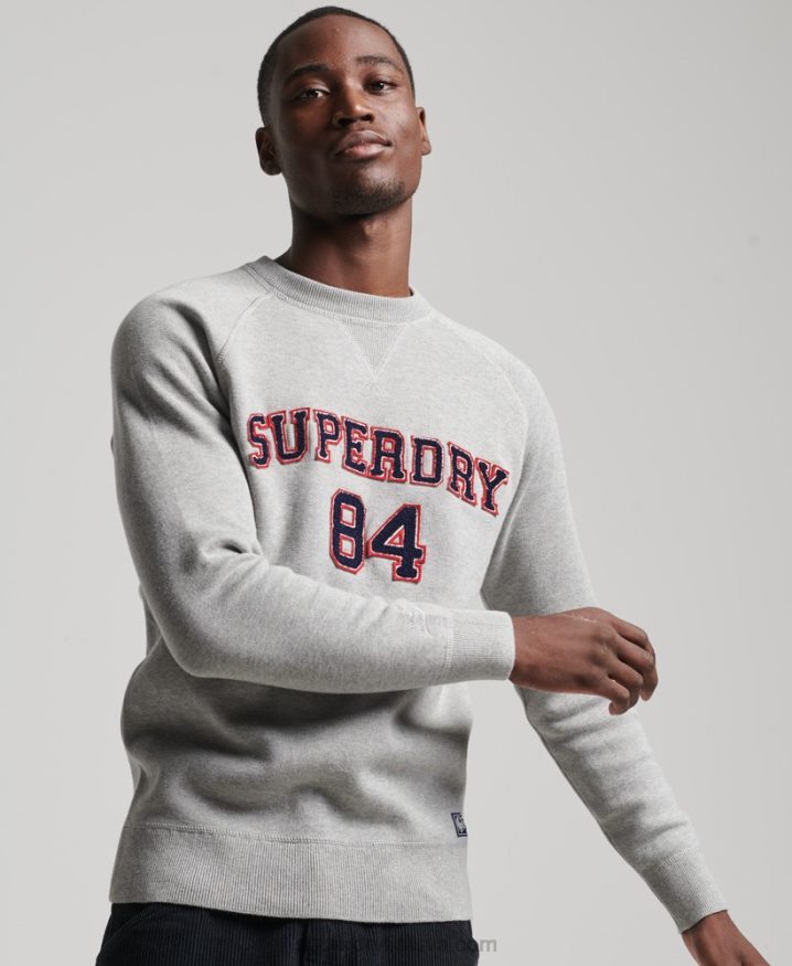 Superdry Varsity Crew Jumper Grey Men