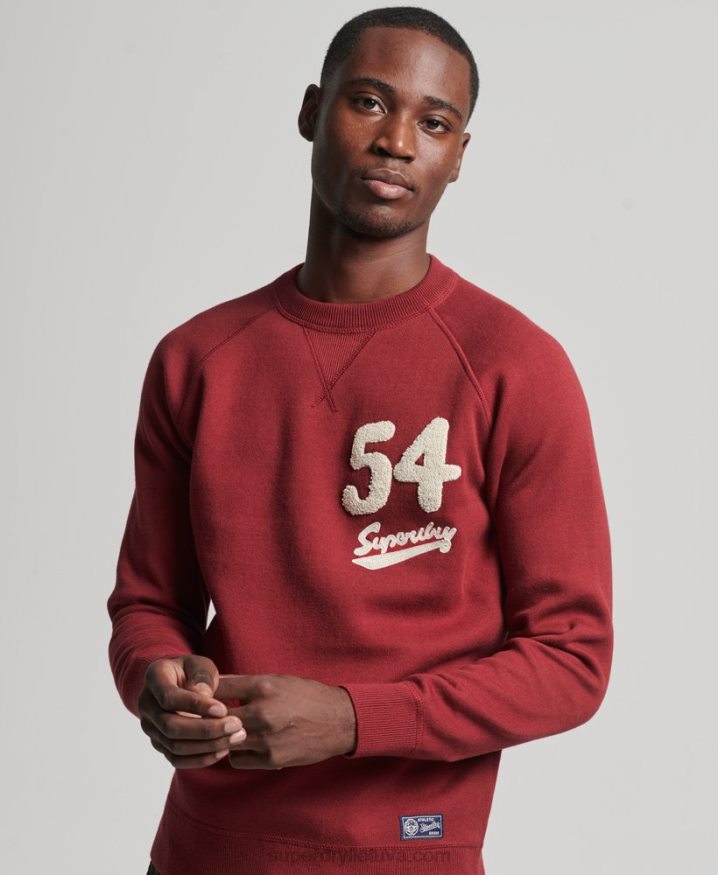 Superdry Varsity Crew Jumper Red Men