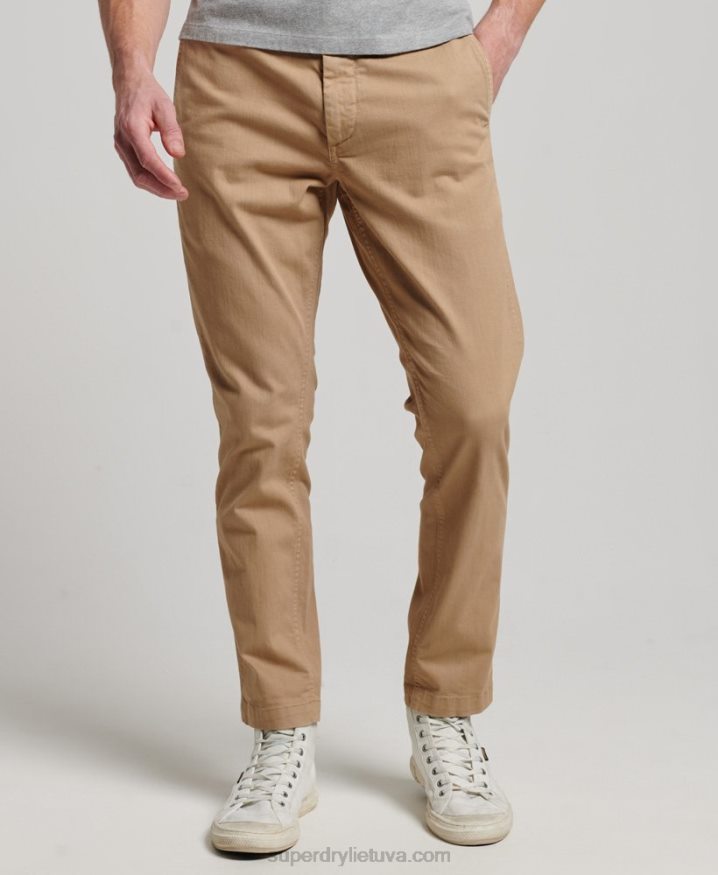 Superdry Officers Slim Chino Trousers Beige Men