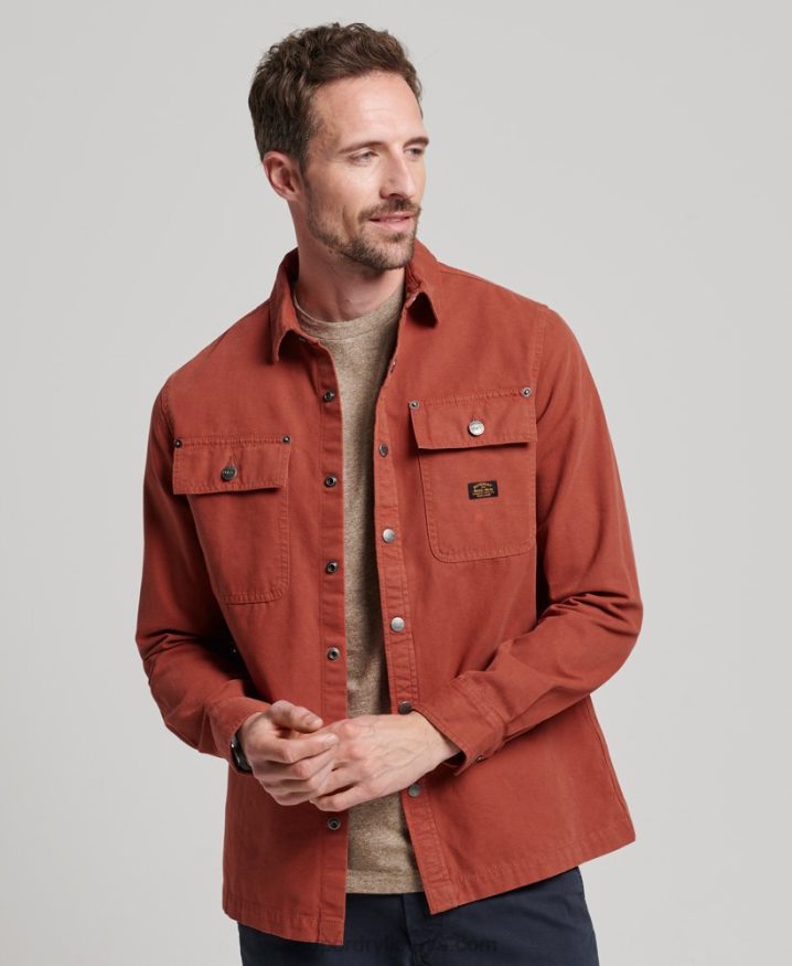 Superdry Canvas Overshirt Brown Men