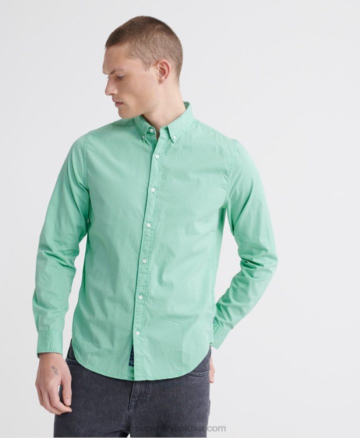 Superdry Classic Twill Lite Long Sleeve Shirt Green Men