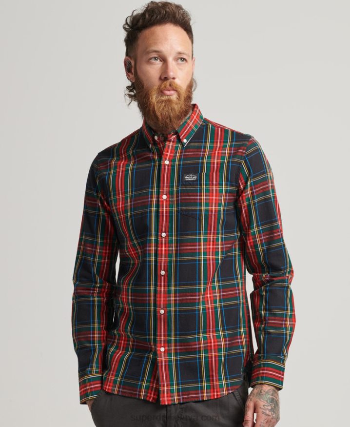 Superdry Cotton Check Merchant Shirt Black Men