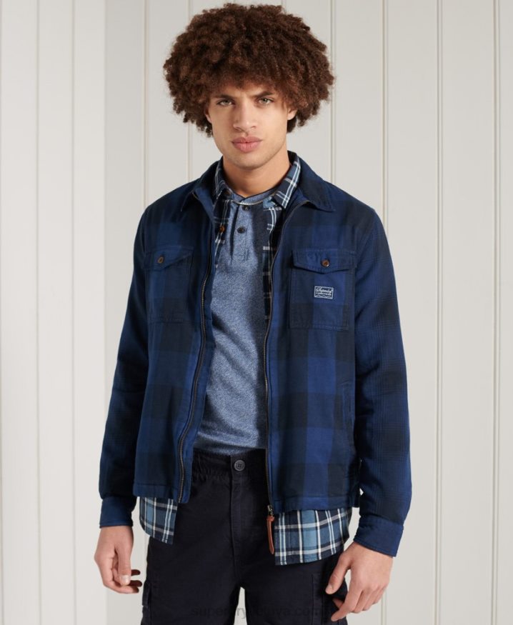 Superdry Flannel Overshirt Blue Men