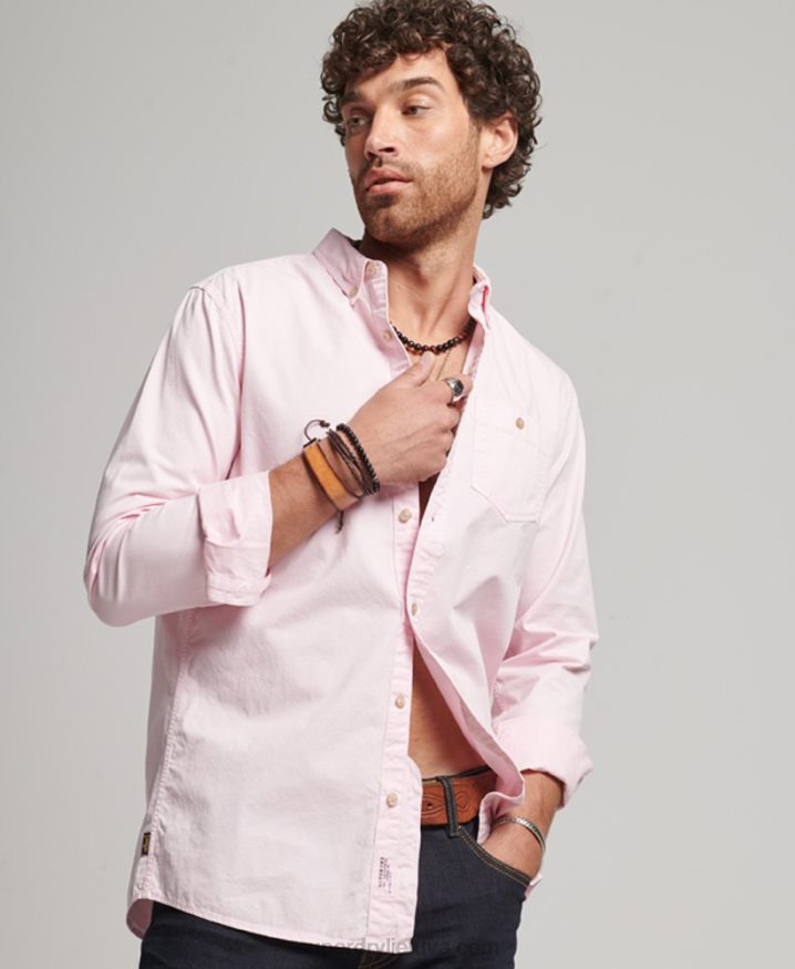 Superdry Merchant Store - Long Sleeved Shirt Pink Men