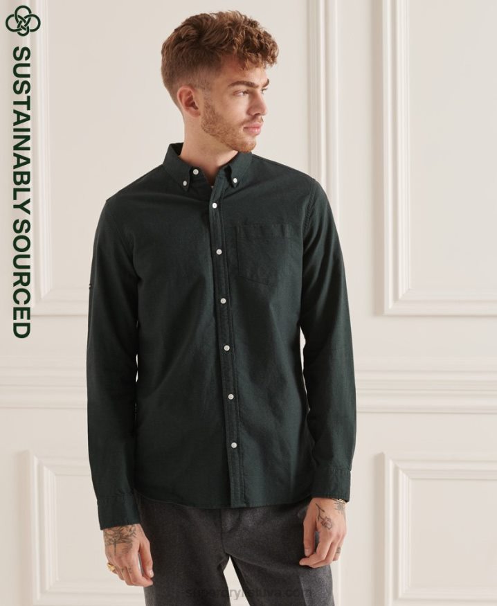 Superdry Organic Cotton Uni Oxford Shirt Green Men