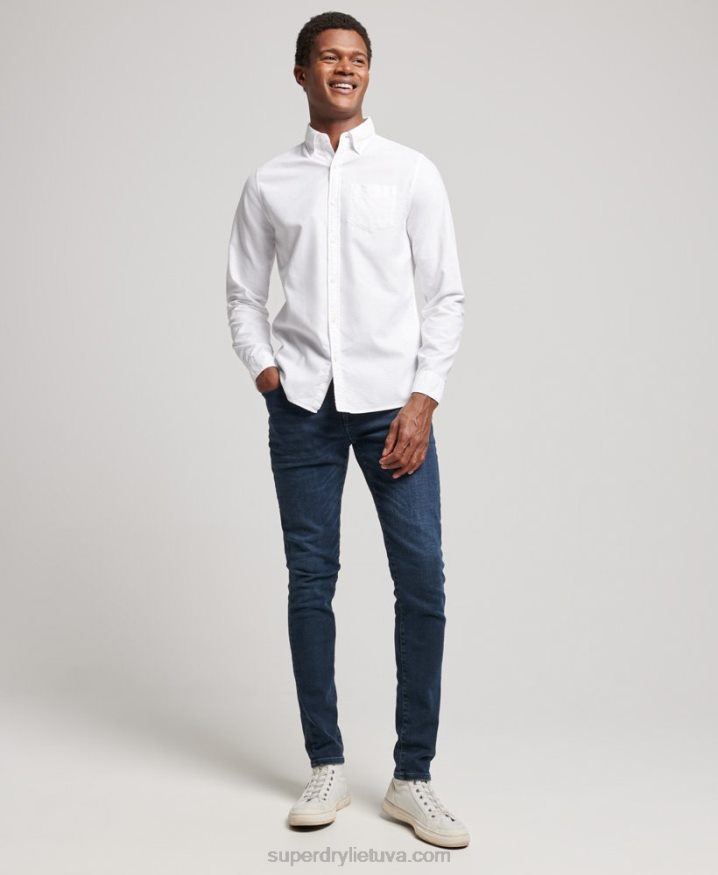 Superdry Washed Oxford Shirt White Men