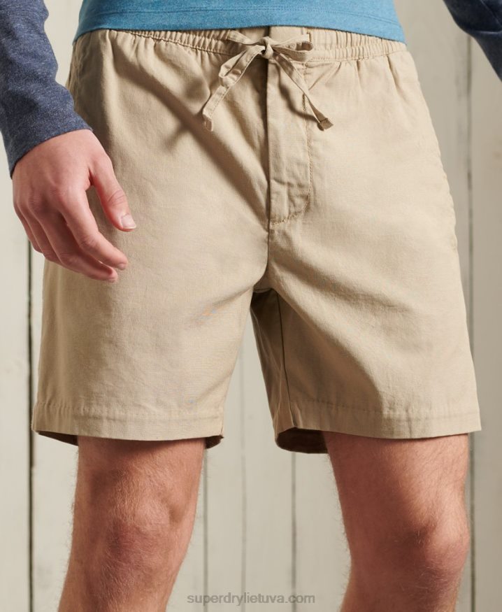 Superdry Edit Taper Drawstring Shorts Tan Men