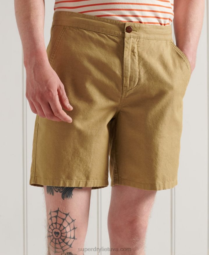 Superdry Linen Cali Beach Shorts Beige Men