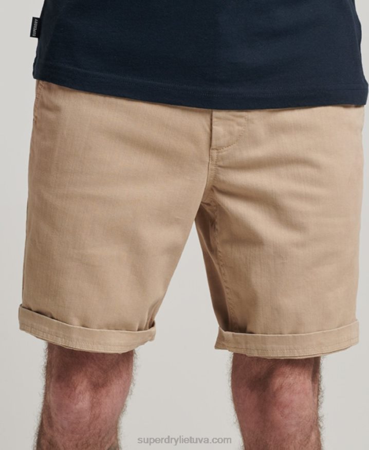 Superdry Officer Chino Shorts Cream Men