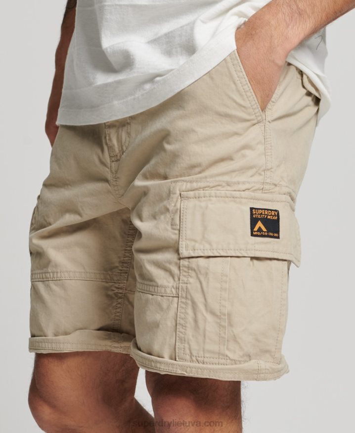 Superdry Organic Cotton Heavy Cargo Shorts Brown Men