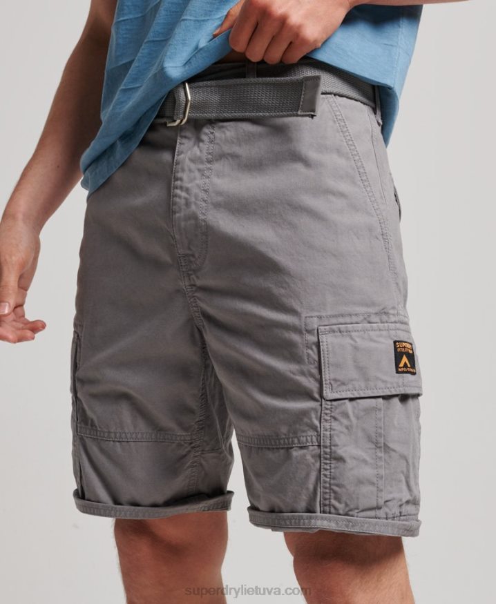 Superdry Organic Cotton Heavy Cargo Shorts Grey Men