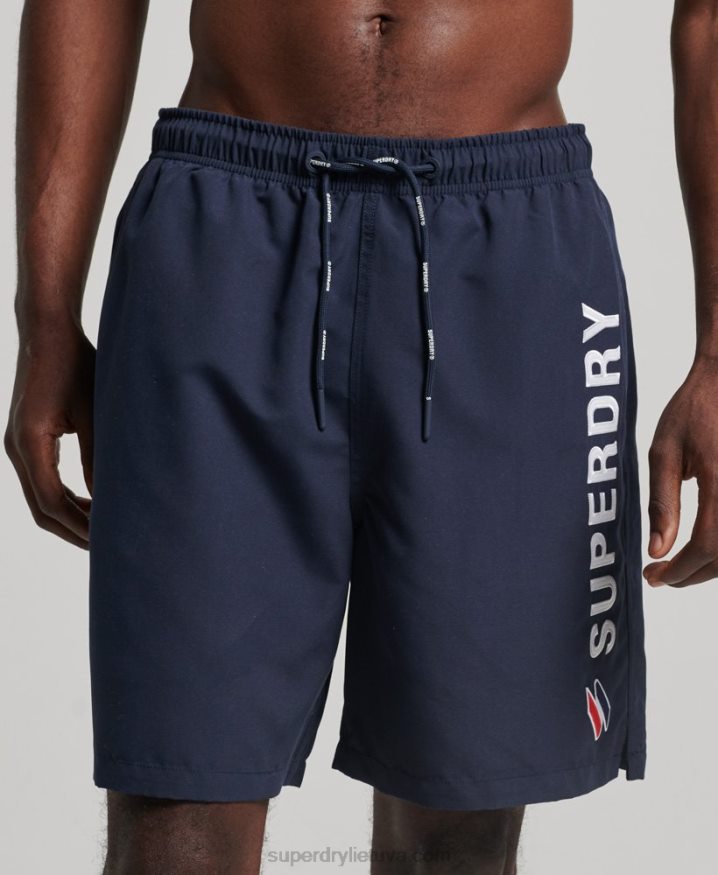 Superdry Applique 19 inch Recycled Swim Shorts Navy Men Superdry Applique 19 inch Recycled Swim Shorts Navy Men