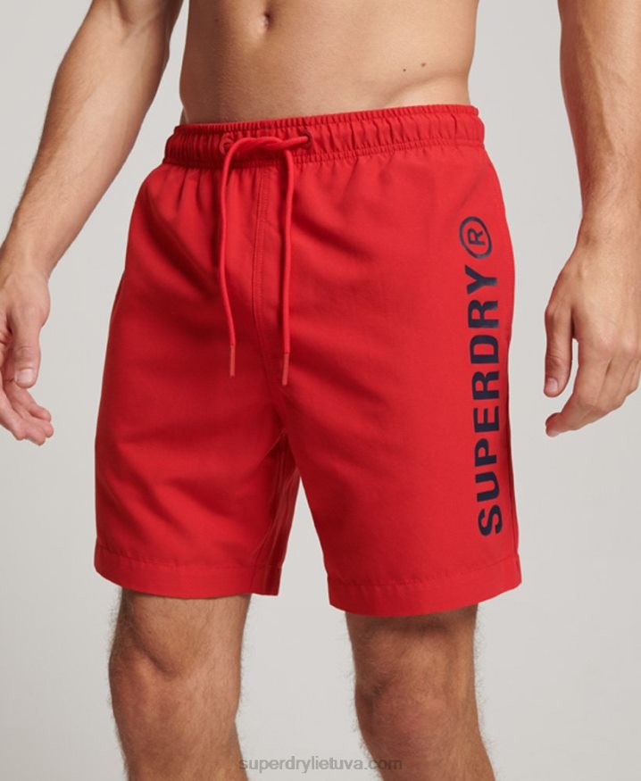 Superdry Core Sport 17 Inch Recycled Swim Shorts Red Men Superdry Core Sport 17 Inch Recycled Swim Shorts Red Men