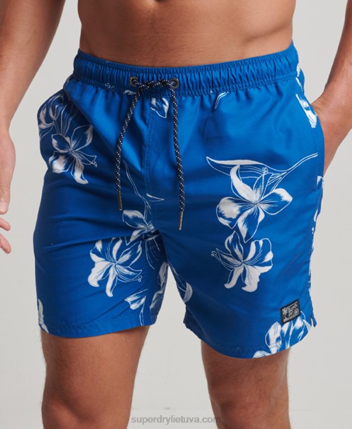 Superdry Hawaiian Recycled Swim Shorts Blue Men