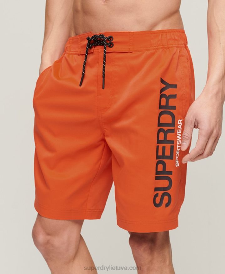 Superdry Sportswear Recycled Board Shorts Orange Men