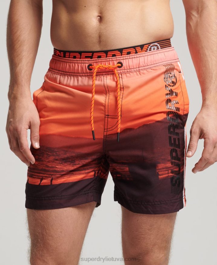 Superdry State Volley Swim Shorts Orange Men