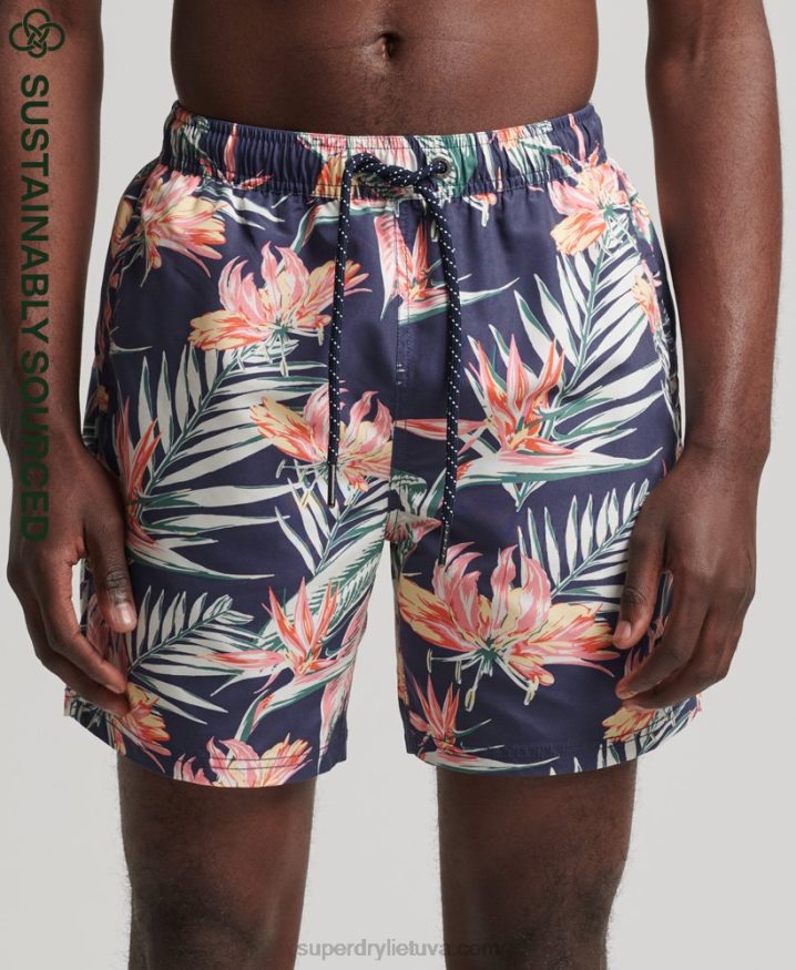 Superdry Vintage Hawaiian Recycled Swim Shorts Navy Men Superdry Vintage Hawaiian Recycled Swim Shorts Navy Men
