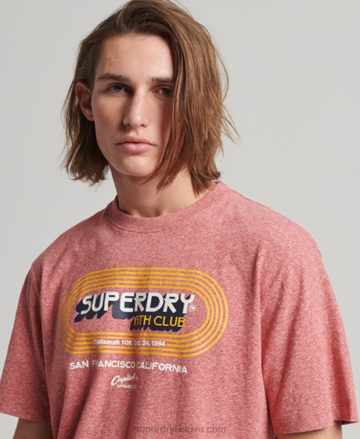 Superdry Organic Cotton Vintage Athletic Club T-Shirt Red Men Superdry Organic Cotton Vintage Athletic Club T-Shirt Red Men