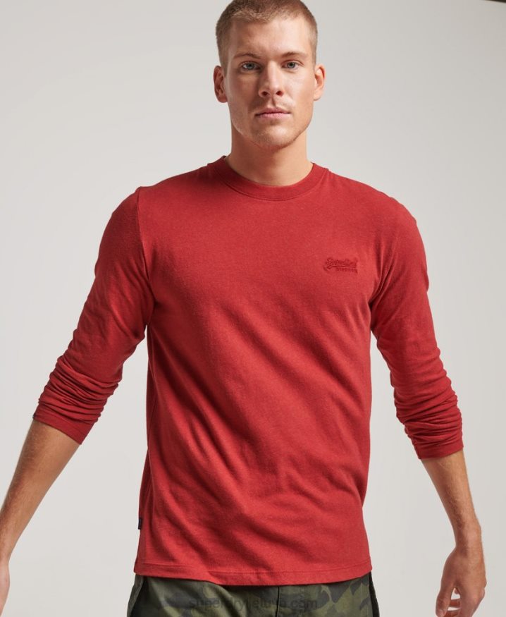 Superdry Organic Cotton Vintage Logo Embroidered Top Red Men Superdry Organic Cotton Vintage Logo Embroidered Top Red Men