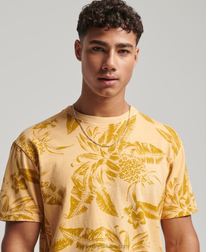 Superdry Overdyed Printed T-Shirt Yellow Men