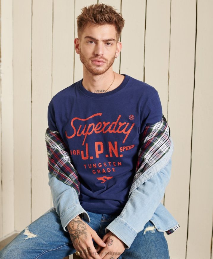 Superdry Script Style Workwear Top Blue Men