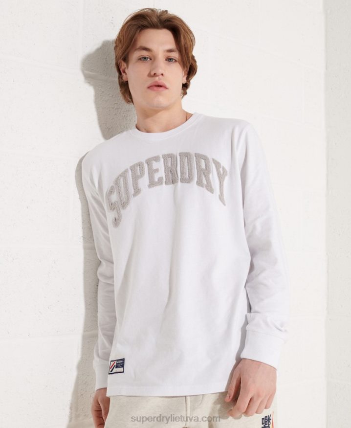 Superdry Varsity Arch Long Sleeved Top White Men