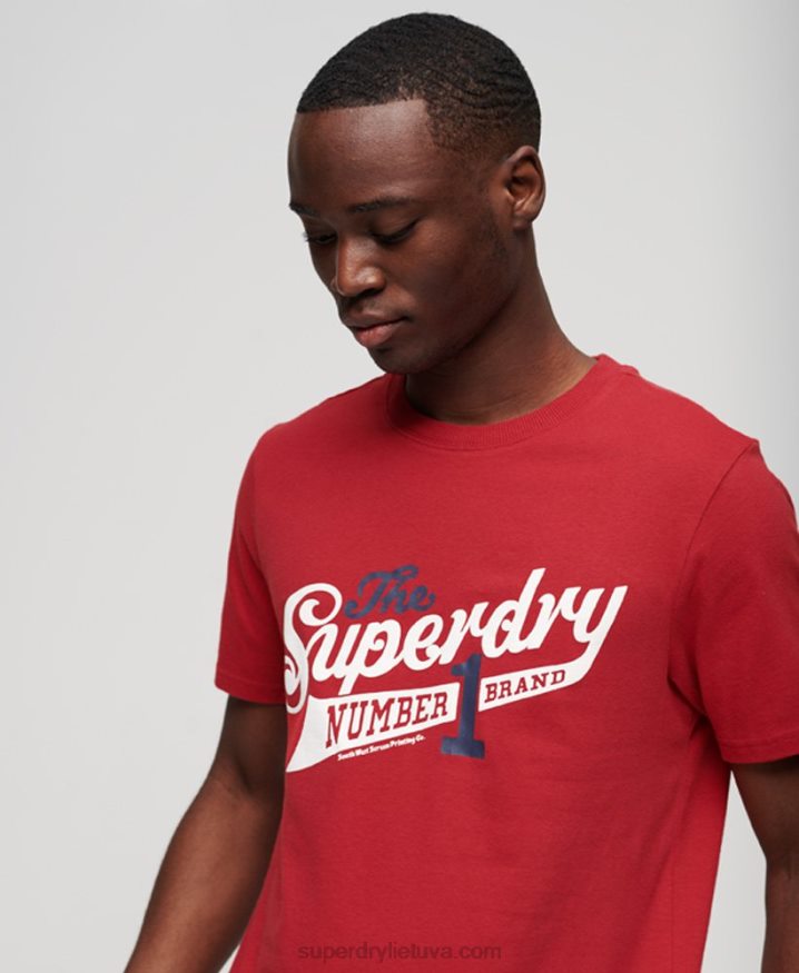 Superdry Vintage Scripted College T-Shirt Red Men Superdry Vintage Scripted College T-Shirt Red Men