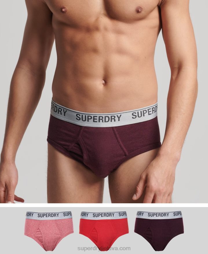 Superdry Organic Cotton Brief Triple Pack Red Men