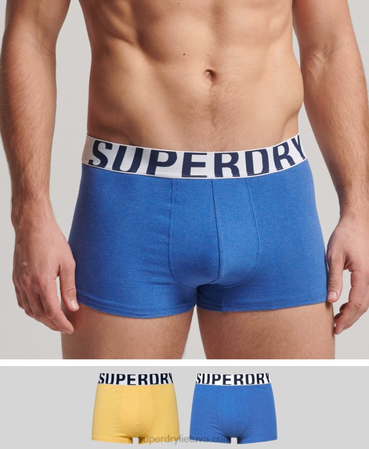 Superdry Organic Cotton Trunk Logo Double Pack Blue Men