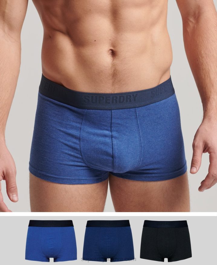 Superdry Organic Cotton Trunk Triple Pack Blue Men