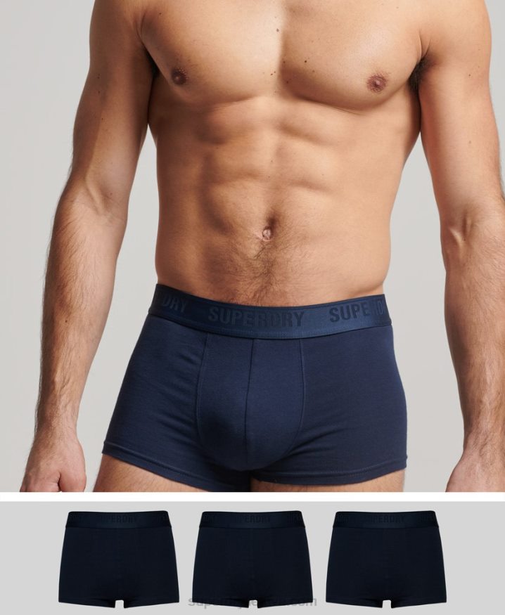 Superdry Organic Cotton Trunk Triple Pack Navy Men