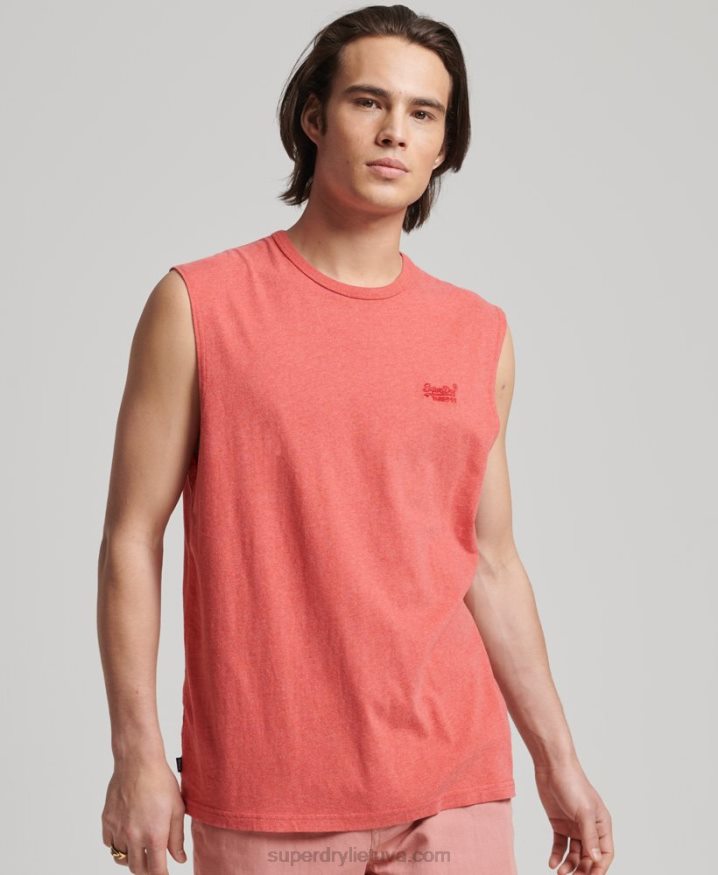 Superdry Organic Cotton Classic Tank Top Pink Men