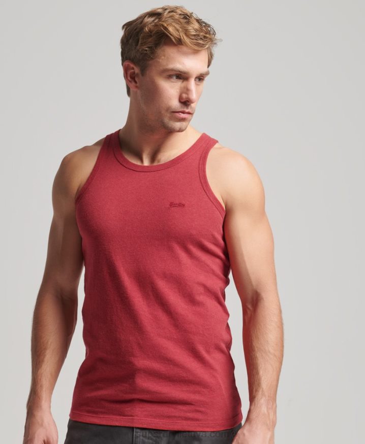 Superdry Organic Cotton Vintage Logo Vest Top Red Men Superdry Organic Cotton Vintage Logo Vest Top Red Men