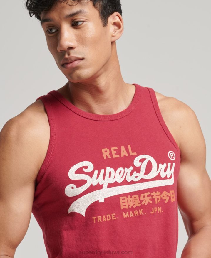 Superdry Vintage Logo Heritage Vest Top Red Men Superdry Vintage Logo Heritage Vest Top Red Men
