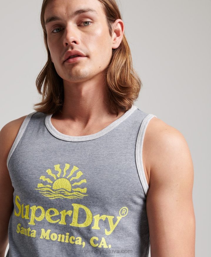 Superdry Vintage Venue Neon Vest Navy Men Superdry Vintage Venue Neon Vest Navy Men