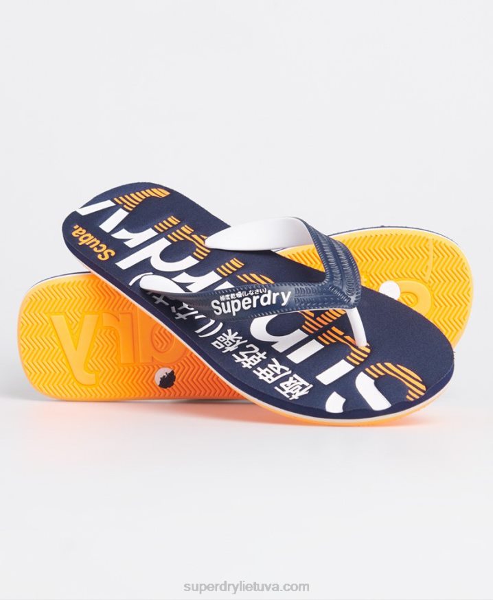 Superdry Classic Logo Flip Flops Navy Men