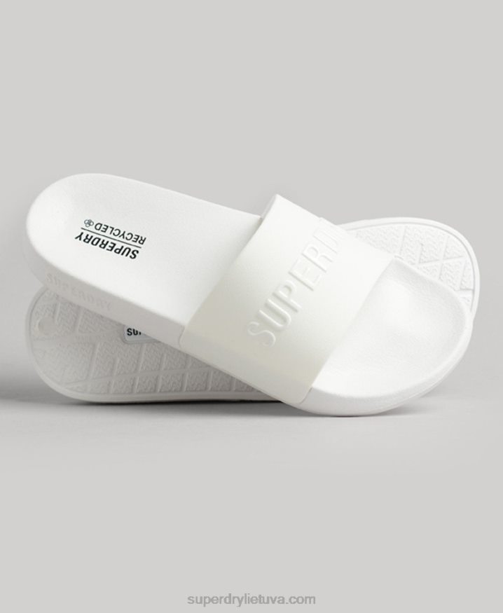 Superdry CODE Logo Pool Sliders White Men