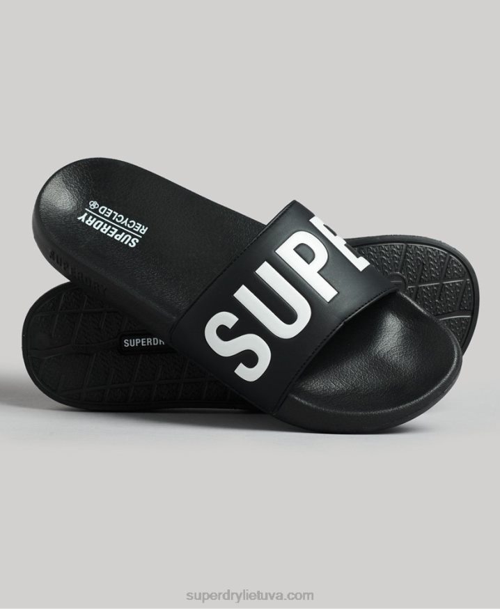 Superdry Code Core Pool Sliders Black Men