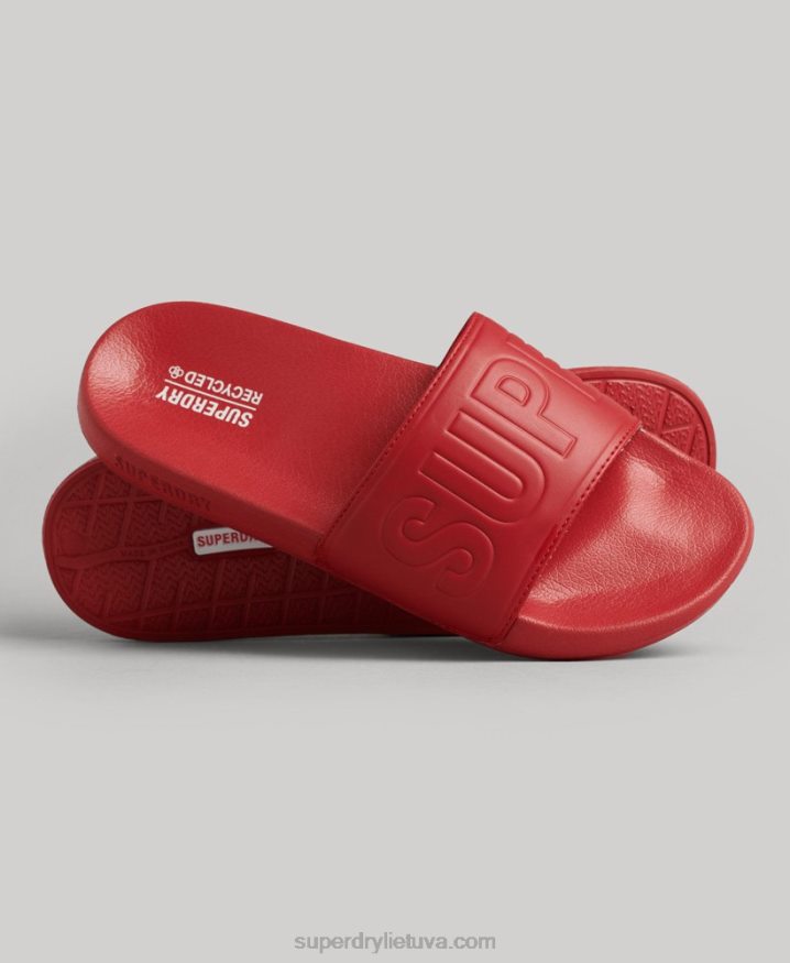 Superdry Code Core Pool Sliders Red Men