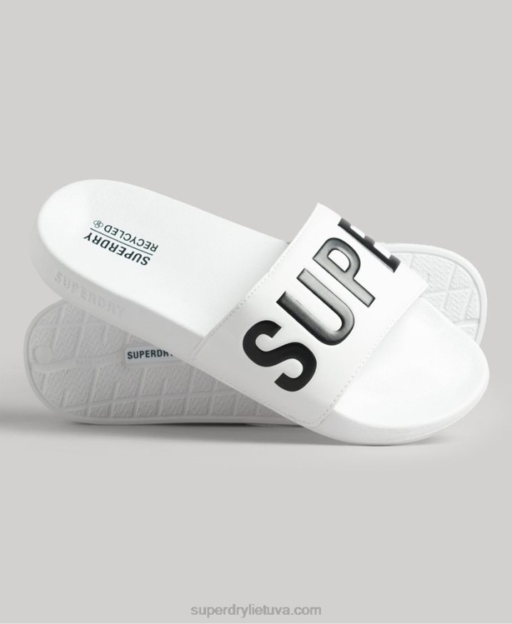 Superdry Code Core Pool Sliders White Men