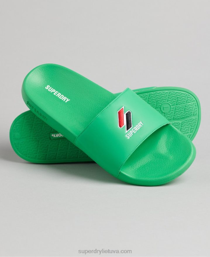 Superdry Code Essential Pool Sliders Green Men