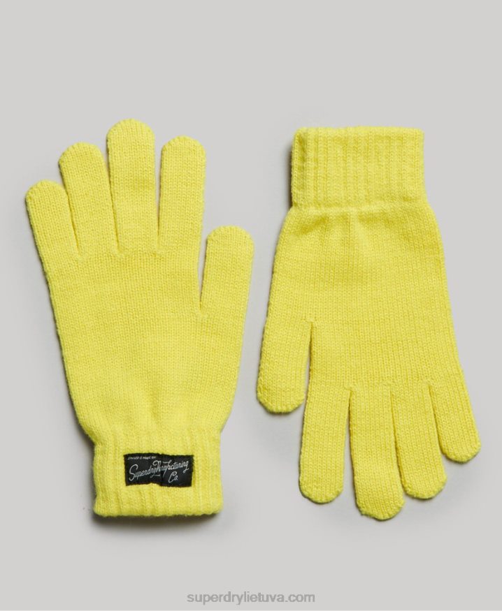 Superdry Essential Logo Gloves Yellow Women