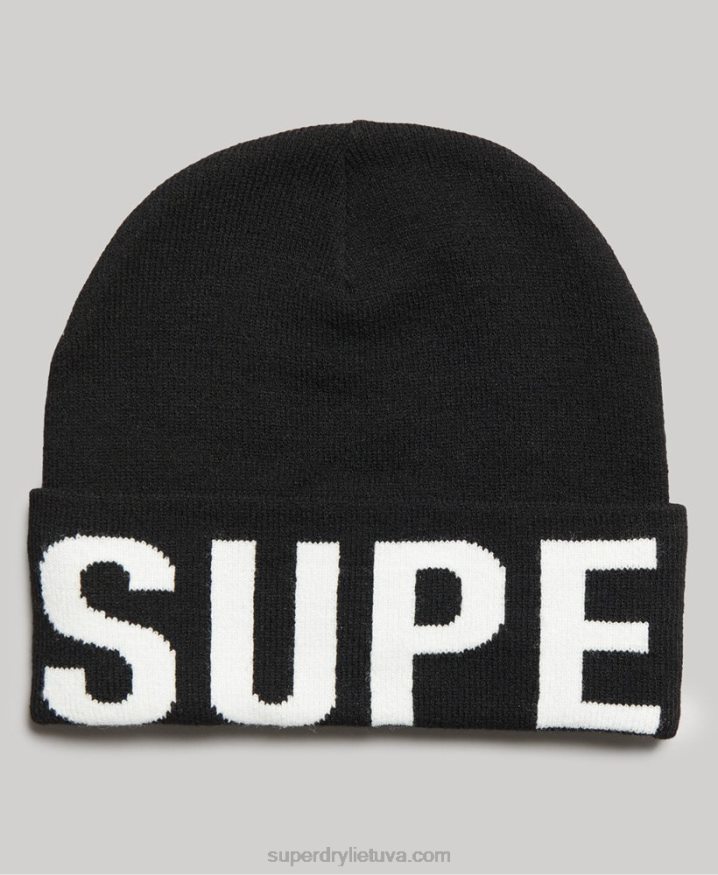 Superdry Mountain Knitted Hat Black Women