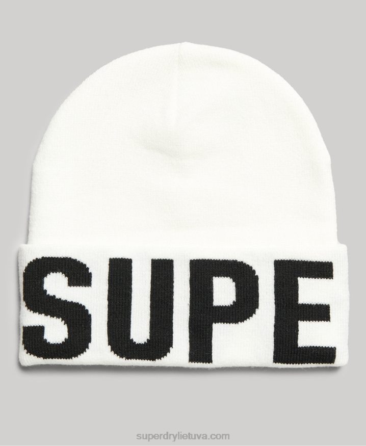 Superdry Mountain Knitted Hat White Women