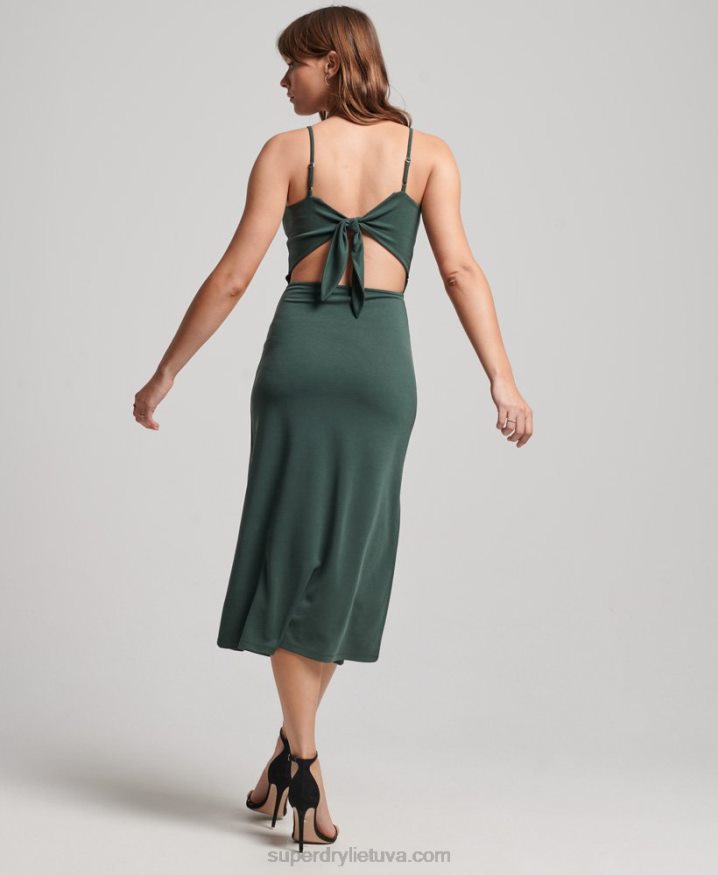 Superdry Jersey Open Back Dress Green Women